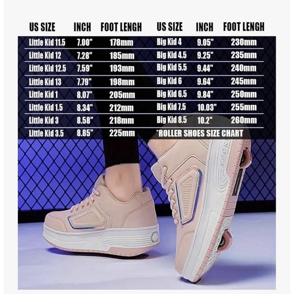 Miya-Miya Roller Skate Shoes Girl's Pink Kids Size 1 Adjustable Rollers Button - Picture 15 of 16